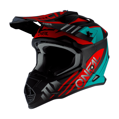 CAPACETE O´NEAL 2021 2SRS SPYDE 2.0 - PRETO / AZUL PETROLEO / VERMELHO