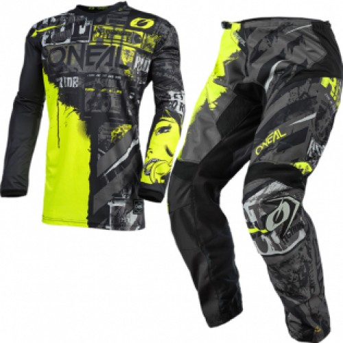 CONJUNTO O´NEAL 2021 ELEMENT RIDE - PRETO / AMARELO FLUO