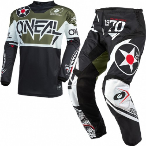 CONJUNTO O´NEAL 2021 ELEMENT WARHAWK - PRETO / BRANCO / VERDE