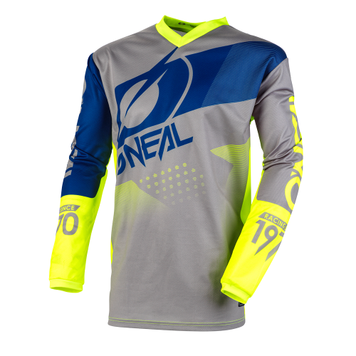CAMISOLA O´NEAL 2021 ELEMENT FACTOR - CINZA / AZUL / AMARELO NEON