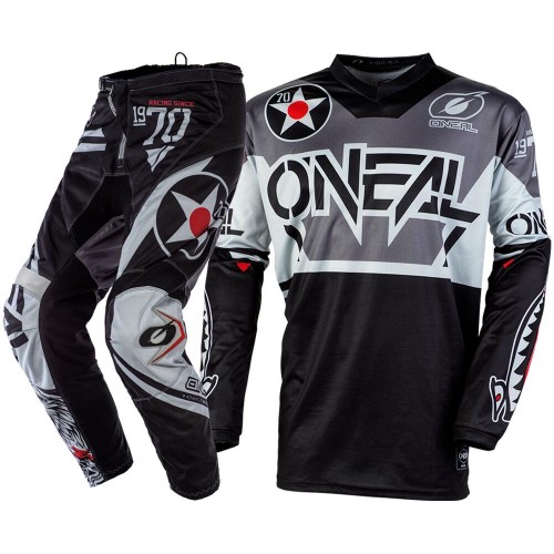 CONJUNTO O´NEAL 2021 ELEMENT WARHAWK - PRETO / CINZA