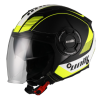 CAPACETE UNIK JET CJ-11 WOLF - PRETO / AMARELO FLUO